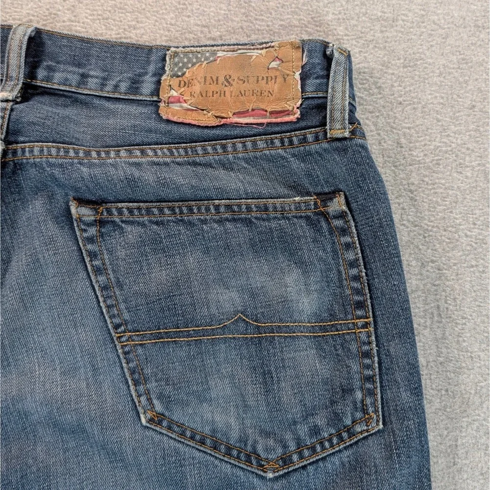 Denim & Supply Ralph Lauren Mens Straight Leg Jeans Blue Medium Wash 34x30 (36)